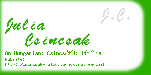 julia csincsak business card